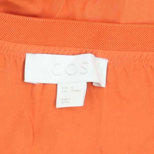 COS Womens Orange Long A-Line Viscose Skirt Size 14