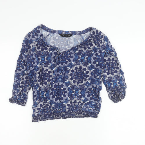 Dorothy Perkins Womens Blue Paisley Tunic Blouse Size 6 Viscose