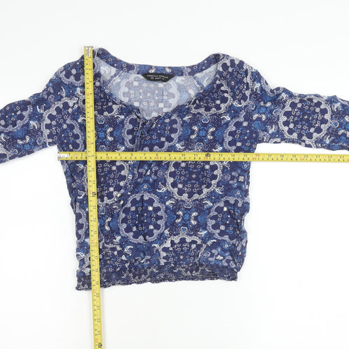 Dorothy Perkins Womens Blue Paisley Tunic Blouse Size 6 Viscose