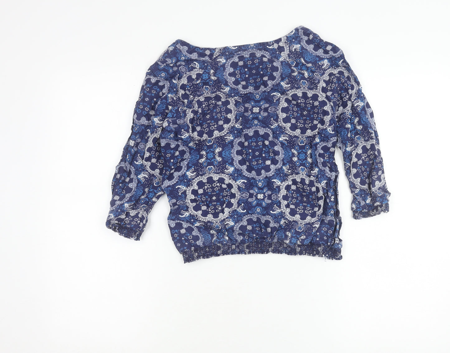 Dorothy Perkins Womens Blue Paisley Tunic Blouse Size 6 Viscose
