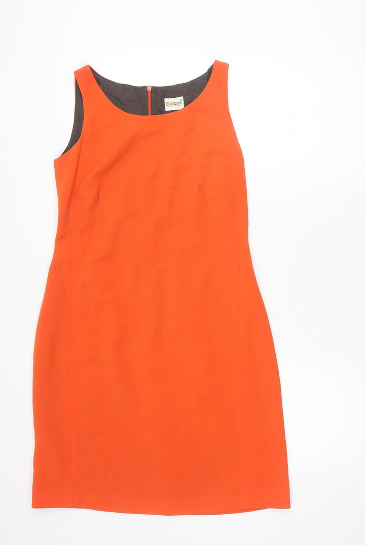Roman Originals Women’s Orange Sheath Dress Size 12 Sleeveless