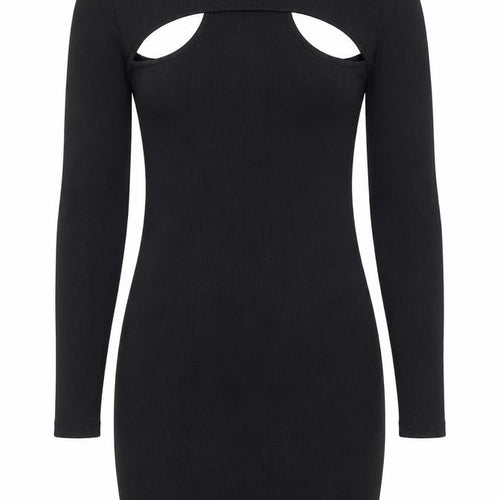 H&M Divided Women’s Black XS Bodycon Mini Dress Long Sleeve Cut Out