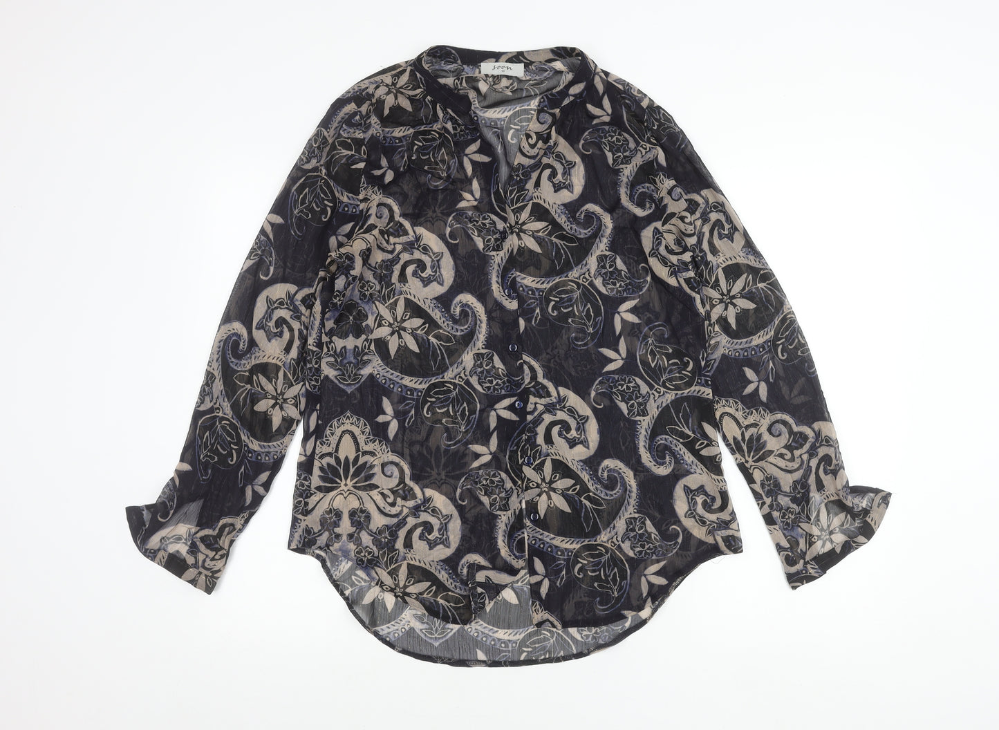 Soon Womens Multicoloured Paisley Tunic Blouse Size 10