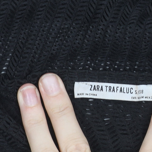 Zara Trafaluc Women’s Black Mesh Long Sleeve Blouse Size 10