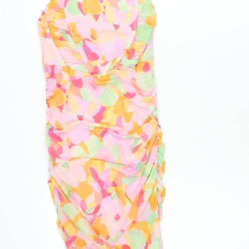 Stradivarius Women’s Multicoloured Floral Bubble Dress Size 8