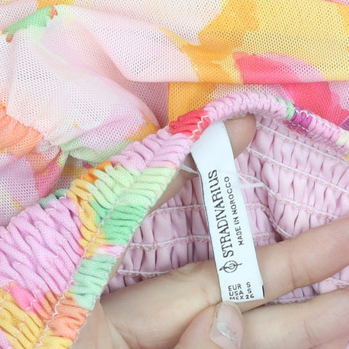 Stradivarius Women’s Multicoloured Floral Bubble Dress Size 8