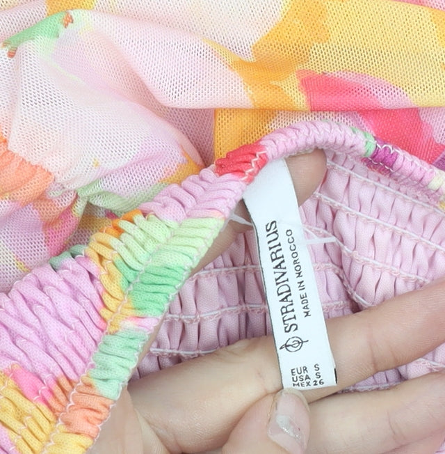 Stradivarius Women’s Multicoloured Floral Bubble Dress Size 8