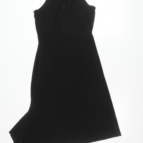 Oasis Womens Black Size 10 Sheath Dress Sleeveless Bow Formal