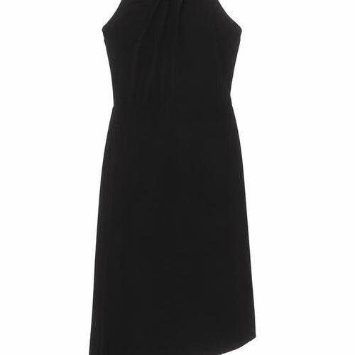 Oasis Womens Black Size 10 Sheath Dress Sleeveless Bow Formal