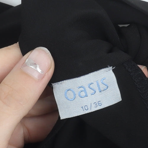 Oasis Womens Black Size 10 Sheath Dress Sleeveless Bow Formal
