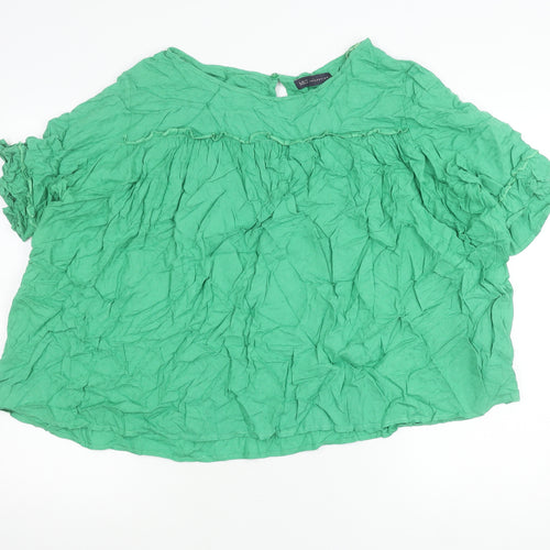 Marks and Spencer Womens Green Size 20 Tunic Blouse Short Sleeve