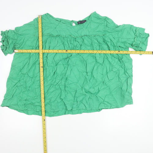 Marks and Spencer Womens Green Size 20 Tunic Blouse Short Sleeve