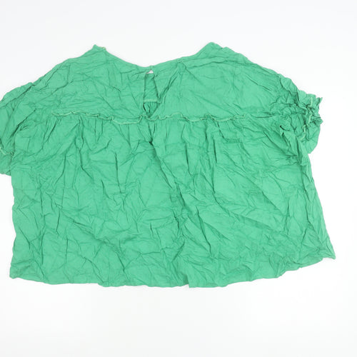 Marks and Spencer Womens Green Size 20 Tunic Blouse Short Sleeve