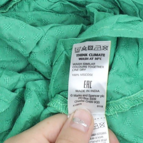 Marks and Spencer Womens Green Size 20 Tunic Blouse Short Sleeve