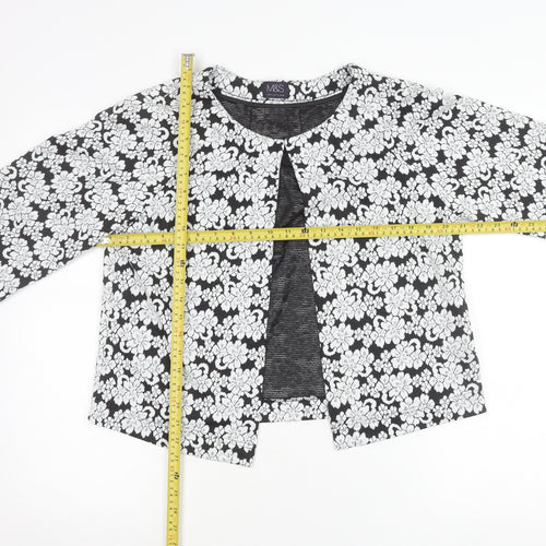 Marks and Spencer Women Black Floral Jacket Size 12 Regular Fit