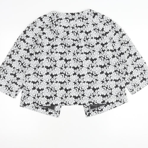 Marks and Spencer Women Black Floral Jacket Size 12 Regular Fit