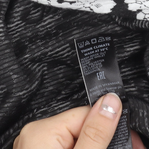 Marks and Spencer Women Black Floral Jacket Size 12 Regular Fit