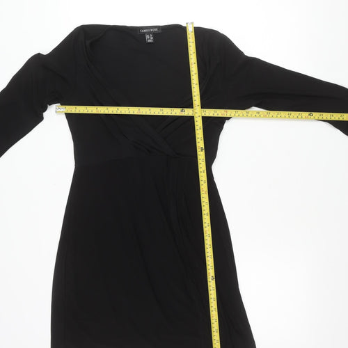 Cameo Rose Women's Black Wrap Dress Size 12 Long Sleeve V-Neck