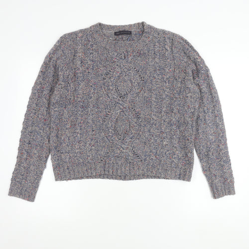 Marks and Spencer Womens Purple Cable-Knit Jumper Size 14