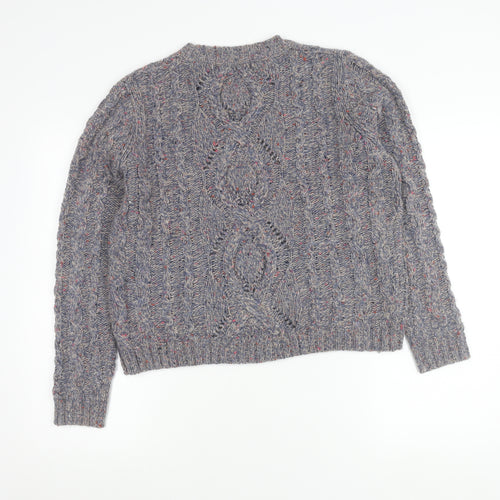Marks and Spencer Womens Purple Cable-Knit Jumper Size 14