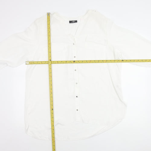 Wallis Women’s White XL Long Sleeve Tunic Button-Up Blouse
