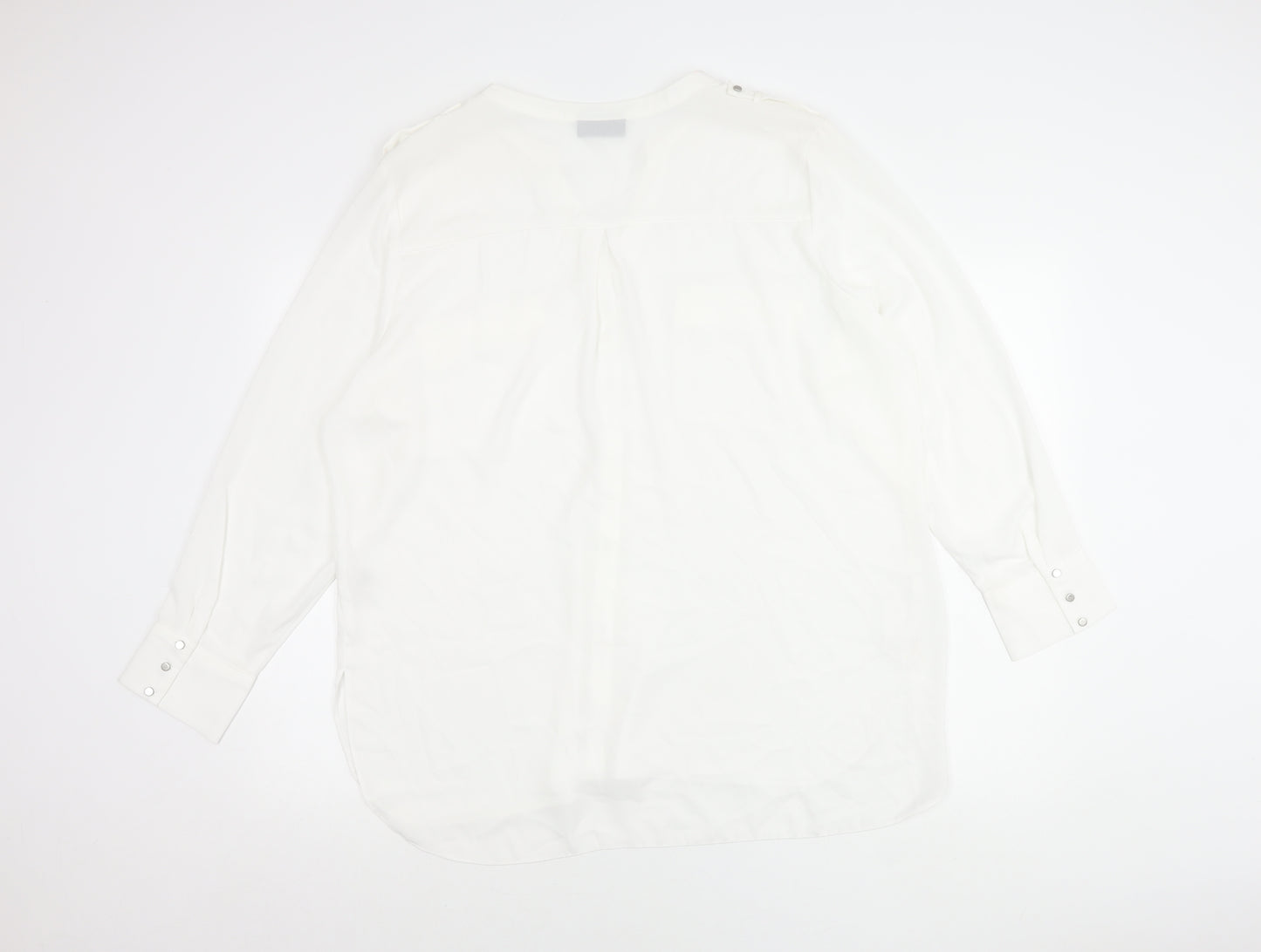 Wallis Women’s White XL Long Sleeve Tunic Button-Up Blouse