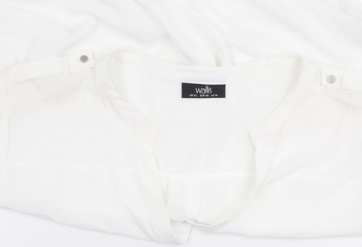 Wallis Women’s White XL Long Sleeve Tunic Button-Up Blouse