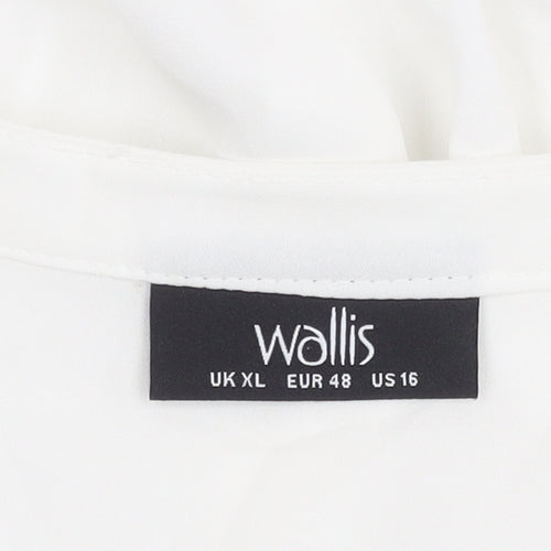 Wallis Women’s White XL Long Sleeve Tunic Button-Up Blouse