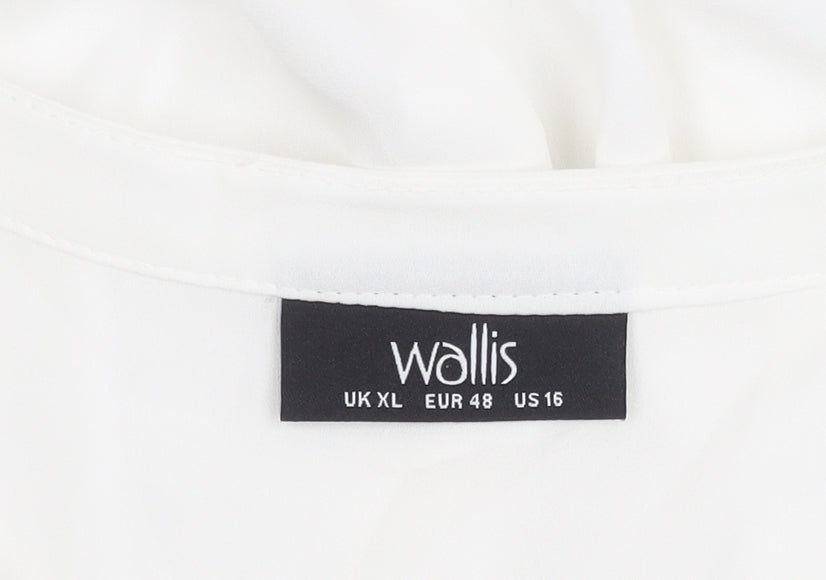 Wallis Women’s White XL Long Sleeve Tunic Button-Up Blouse