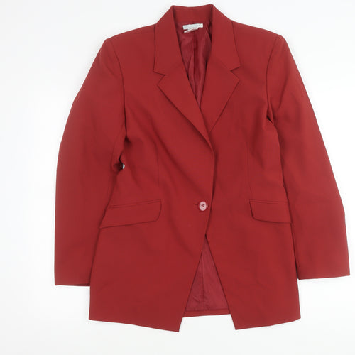 Women’s Red Polyester Lined Blazer Jacket UK 14 Workwear