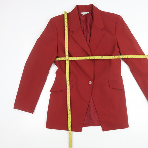Women’s Red Polyester Lined Blazer Jacket UK 14 Workwear