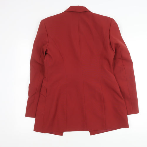 Women’s Red Polyester Lined Blazer Jacket UK 14 Workwear