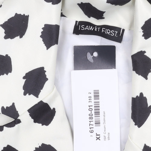 I Saw It First Womens White Dalmatian Print Blazer Size 8