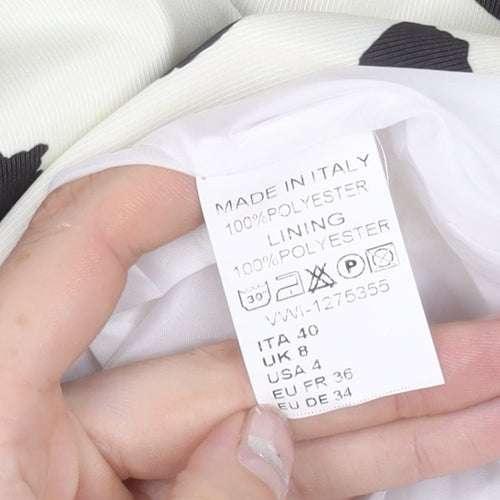 I Saw It First Womens White Dalmatian Print Blazer Size 8
