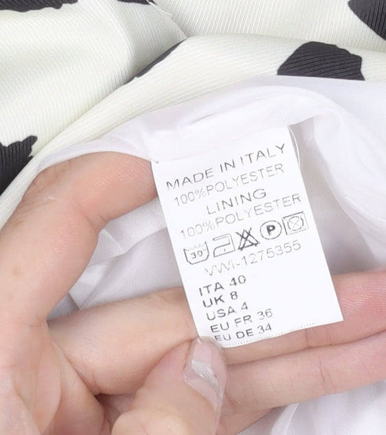 I Saw It First Womens White Dalmatian Print Blazer Size 8