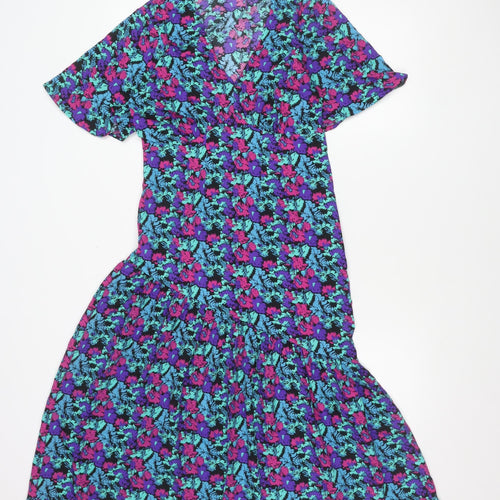 New Look Womens Multicoloured Floral A-Line Dress Size 8