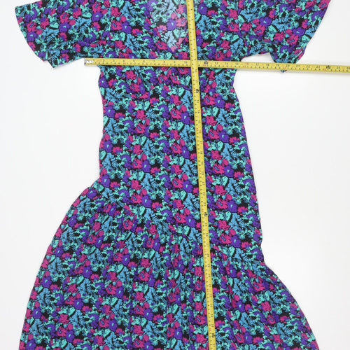 New Look Womens Multicoloured Floral A-Line Dress Size 8