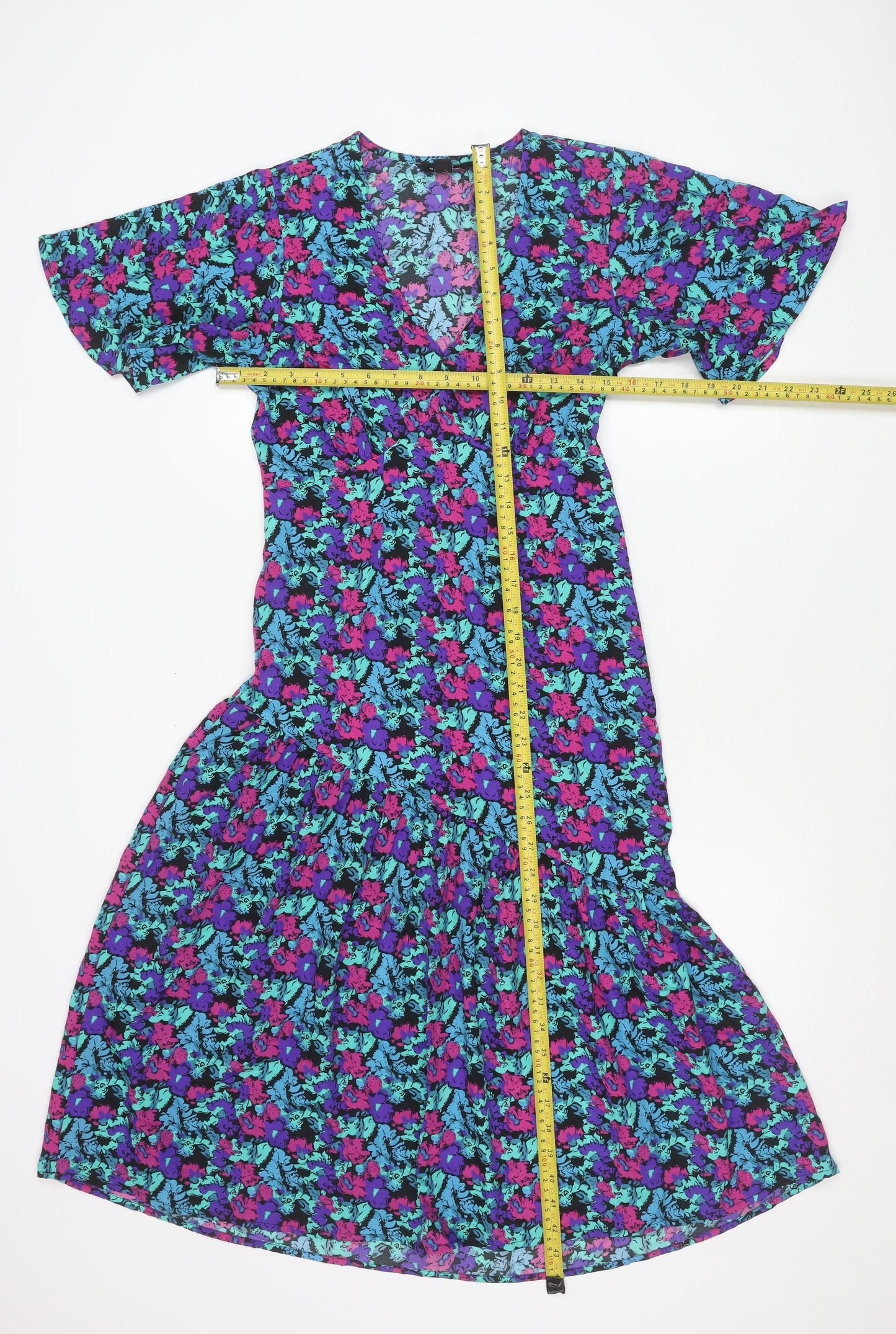 New Look Womens Multicoloured Floral A-Line Dress Size 8