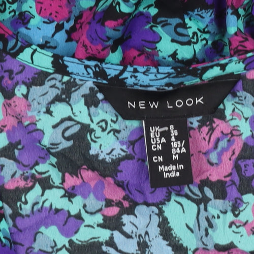 New Look Womens Multicoloured Floral A-Line Dress Size 8