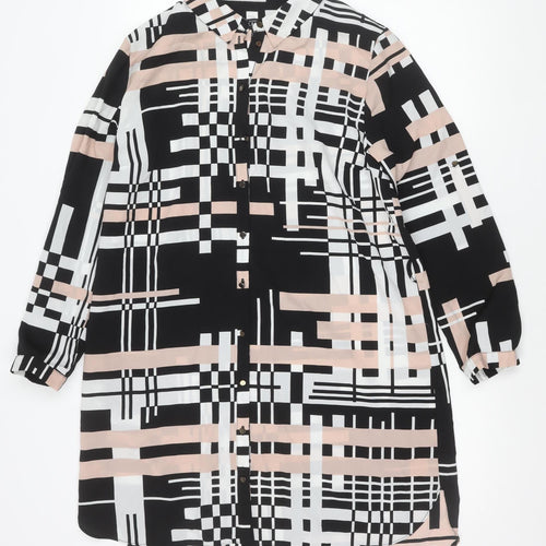 Lipsy Women’s Multicoloured Shirt Dress UK 14 Long Sleeve Workwear