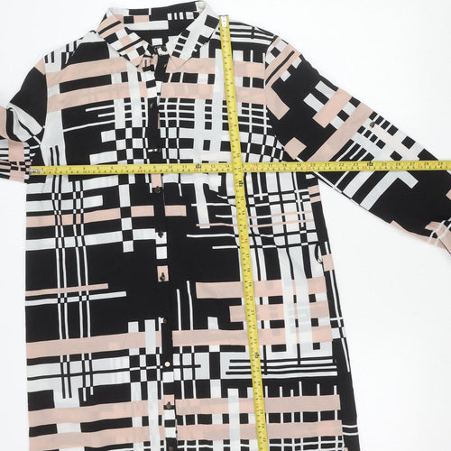 Lipsy Women’s Multicoloured Shirt Dress UK 14 Long Sleeve Workwear