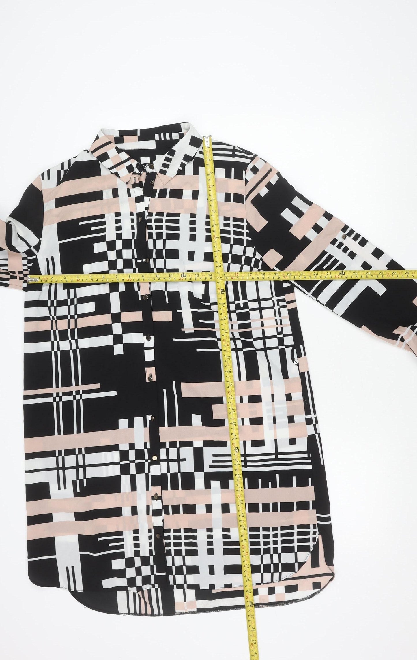 Lipsy Women’s Multicoloured Shirt Dress UK 14 Long Sleeve Workwear