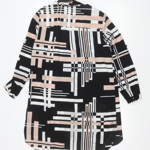 Lipsy Women’s Multicoloured Shirt Dress UK 14 Long Sleeve Workwear