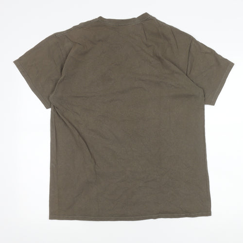 Last Exit To Nowhere Men’s Brown Graphic T-Shirt L Retro Viva Verde