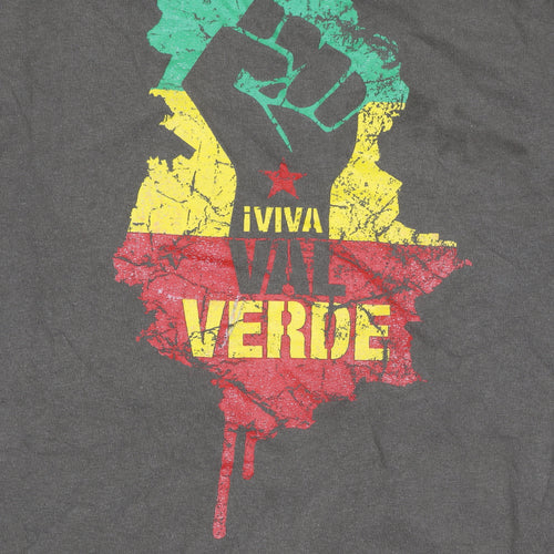 Last Exit To Nowhere Men’s Brown Graphic T-Shirt L Retro Viva Verde