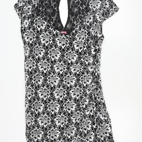 Joe Browns Womens Black Lace Bodycon Dress Size 18 V-Neck Party