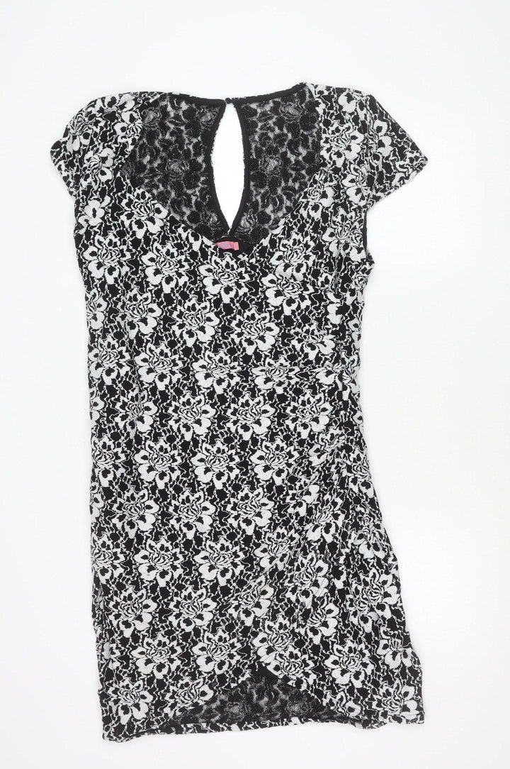 Joe Browns Womens Black Lace Bodycon Dress Size 18 V-Neck Party