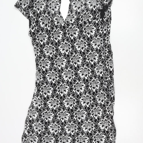 Joe Browns Womens Black Lace Bodycon Dress Size 18 V-Neck Party