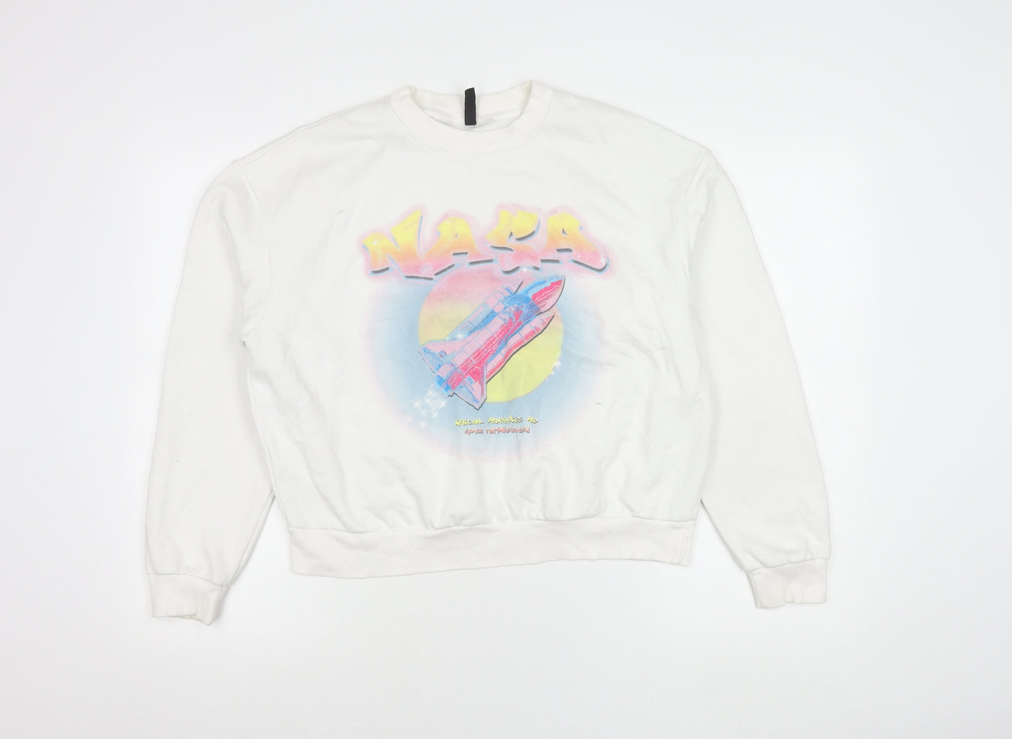 H&M Divided NASA White Graphic Print Sweatshirt Unisex Kids L