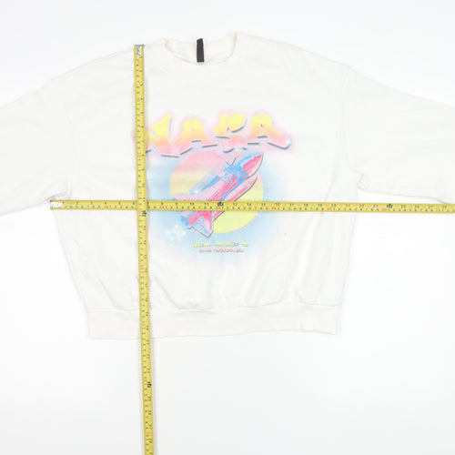H&M Divided NASA White Graphic Print Sweatshirt Unisex Kids L